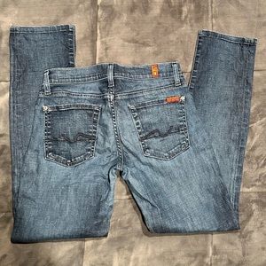 7 for All Mankind Roxanne straight leg jeans 27 98% cotton